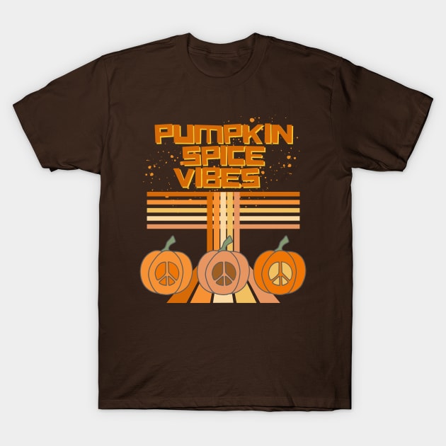Pumpkin Spice Vibes Retro Holiday Groove - Spice Dusted Style T-Shirt by SwagOMart